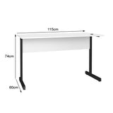 Mesa de Escritório 115cm Pé Metálico sem Gaveta com 1 passa fio - SM Super Light 15MM - 74AX115LX60P