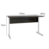 Mesa de Escritório 115cm Pé Metálico sem Gaveta com 1 passa fio - SM Super Light 15MM - 74AX115LX60P