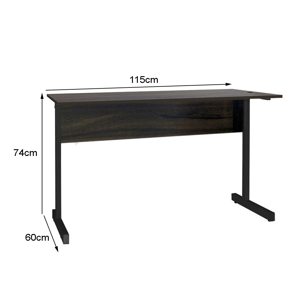 Mesa de Escritório 115cm Pé Metálico sem Gaveta com 1 passa fio - SM Super Light 15MM - 74AX115LX60P