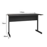 Mesa de Escritório 115cm Pé Metálico sem Gaveta com 1 passa fio - SM Super Light 15MM - 74AX115LX60P