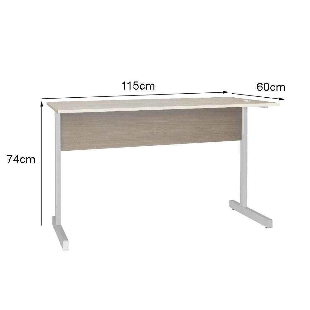 Mesa de Escritório 115cm Pé Metálico sem Gaveta com 1 passa fio - SM Super Light 15MM - 74AX115LX60P