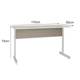 Mesa de Escritório 115cm Pé Metálico sem Gaveta com 1 passa fio - SM Super Light 15MM - 74AX115LX60P