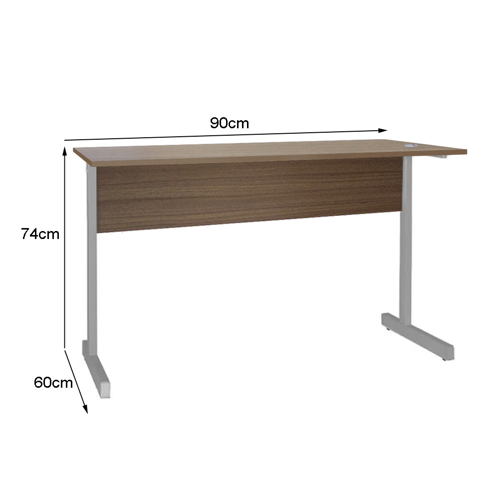 Mesa de Escritório 90cm Pé Metálico sem Gaveta com 1 passa fio - SM Super Light 15MM - 74AX90LX60P
