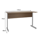 Mesa de Escritório 115cm Pé Metálico sem Gaveta com 1 passa fio - SM Super Light 15MM - 74AX115LX60P