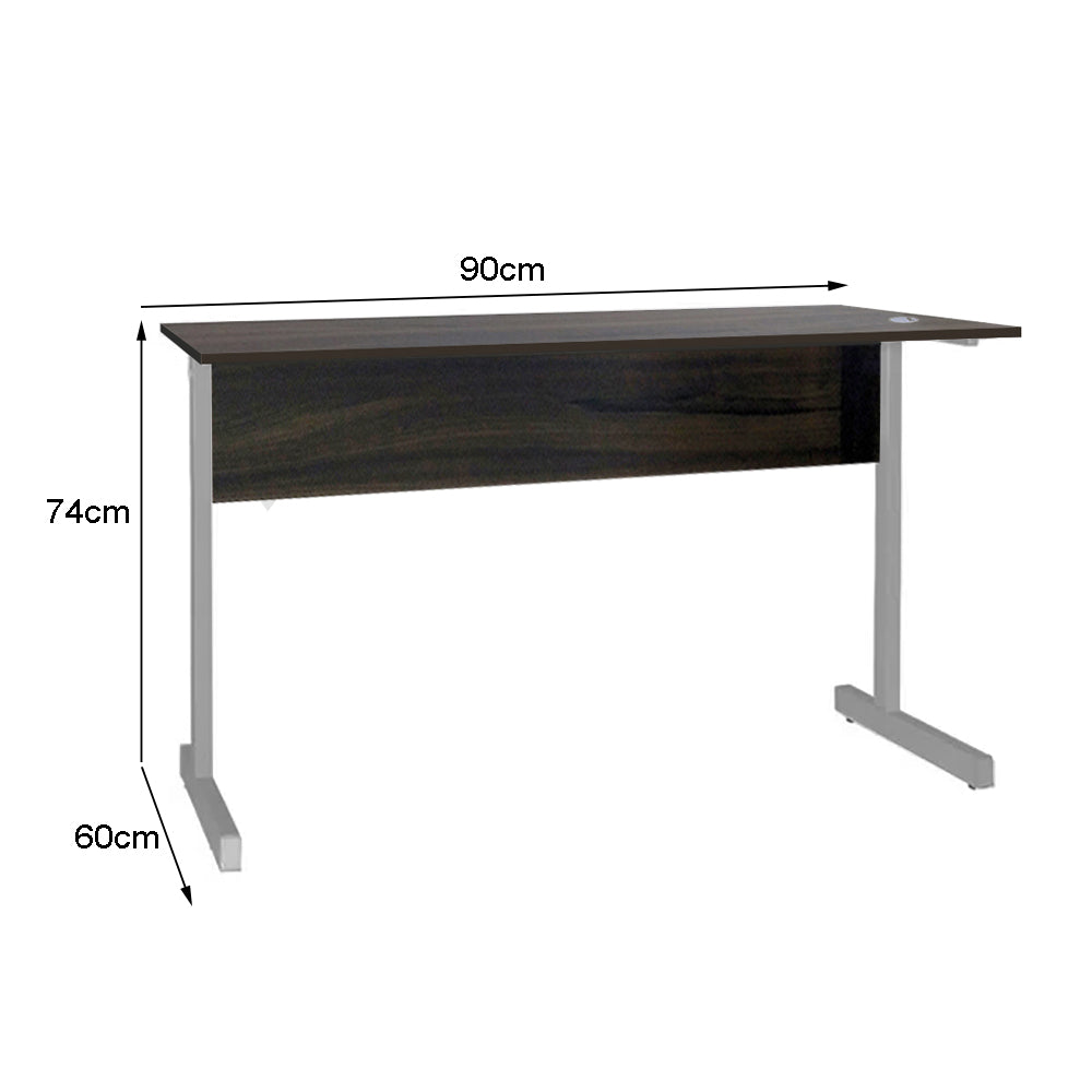 Mesa de Escritório 90cm Pé Metálico sem Gaveta com 1 passa fio - SM Super Light 15MM - 74AX90LX60P