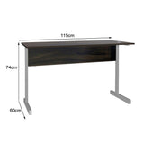 Mesa de Escritório 115cm Pé Metálico sem Gaveta com 1 passa fio - SM Super Light 15MM - 74AX115LX60P