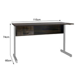Mesa de Escritório 115cm Pé Metálico Com 2 Gavetas - SM Super Light 15MM - 74AX115LX60P