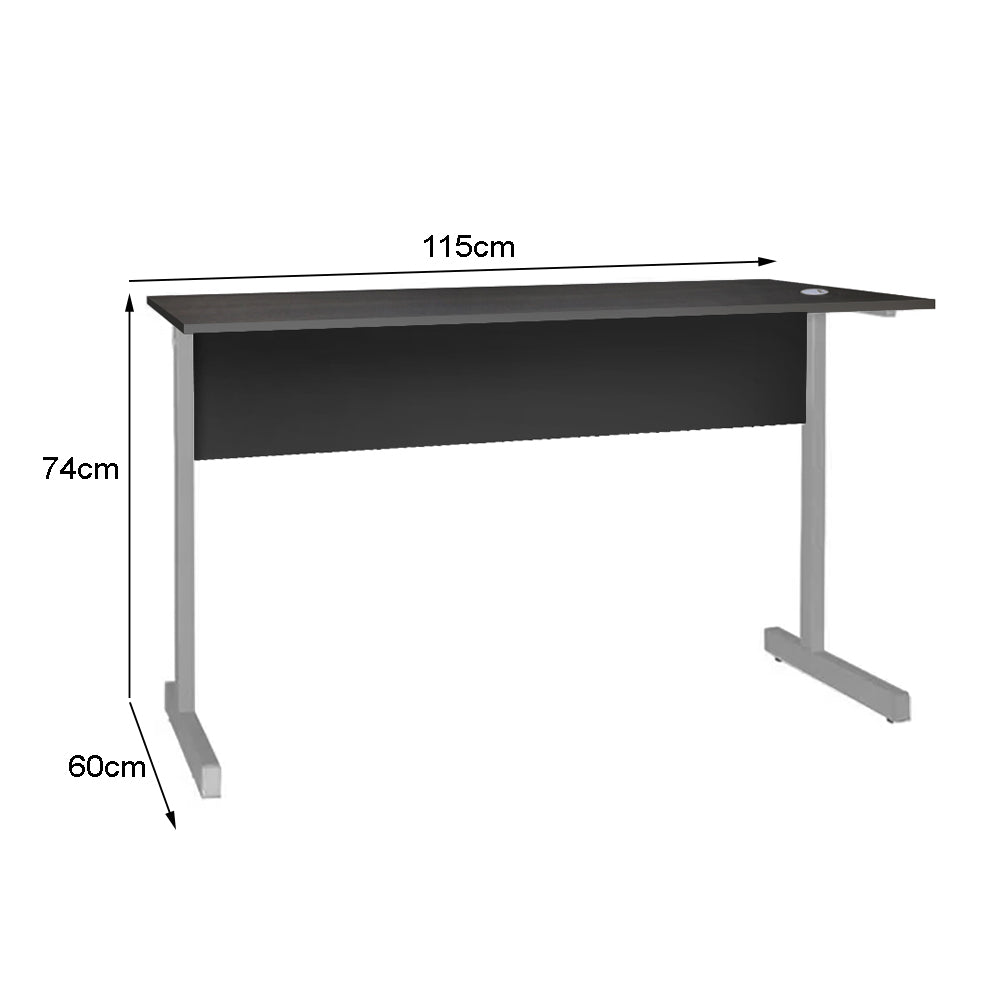 Mesa de Escritório 115cm Pé Metálico sem Gaveta com 1 passa fio - SM Super Light 15MM - 74AX115LX60P
