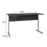 Mesa de Escritório 115cm Pé Metálico Com 2 Gavetas - SM Super Light 15MM - 74AX115LX60P
