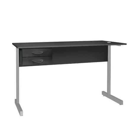Mesa de Escritório 155cm Pé Metálico Com 2 Gavetas - SM Super Light 15MM - 74AX155LX60P