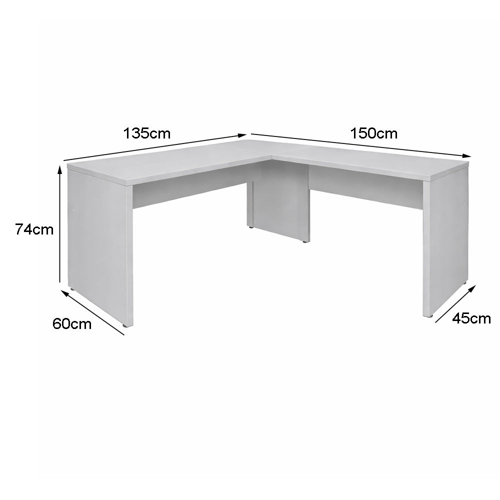 Mesa de Escritório em "L" Pé Painel 25mm - Sm Delta Especial 25mm - 74A x 135x150L x 45x60P
