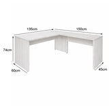 Mesa de Escritório em "L" Pé Painel 25mm - Sm Delta Especial 25mm - 74A x 135x150L x 45x60P