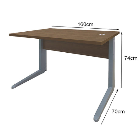 Mesa de Escritório 160cm Pé Metálico - SM Alfa BP - 74Ax160Lx70P