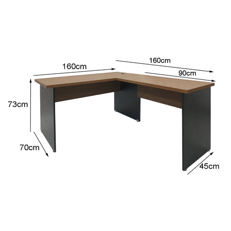 Mesa de Escritório em "L" Pé Painel - SM alfa BP - 73Ax160Lx160P