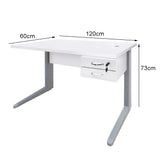 Mesa de Escritório 120cm Pé Metálico Com 2 Gavetas - SM Alfa BP - 74Ax120Lx60P