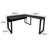Mesa de Escritório em "L" Pé Metálico - Sm Prime - 76Ax120Lx150P