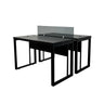 Mesa Plataforma Dupla de 150Lx135P com régua de conectividade e painel divisor em vidro- SM Prime - 76Ax150Lx135P