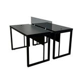 Mesa Plataforma Dupla de 150Lx135P com régua de conectividade e painel divisor em vidro- SM Prime - 76Ax150Lx135P