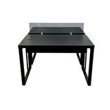 Mesa Plataforma Dupla de 150Lx135P com régua de conectividade e painel divisor em vidro- SM Prime - 76Ax150Lx135P