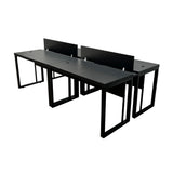 Kit com 2 Mesas Plataforma Dupla de 120Lx135P com régua de conectividade e painel divisor em MDP - SM Prime - 76Ax120Lx135P