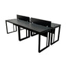 Kit com 2 Mesas Plataforma Dupla de 150Lx135P com régua de conectividade e painel divisor em MDP - SM Prime - 76Ax150Lx135P