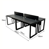 Kit com 2 Mesas Plataforma Dupla de 150Lx135P com régua de conectividade e painel divisor em MDP - SM Prime - 76Ax150Lx135P