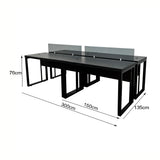 Kit com 2 Mesas Plataforma Dupla de 150Lx135P com régua de conectividade e painel divisor em vidro- SM Prime - 76Ax150Lx135P