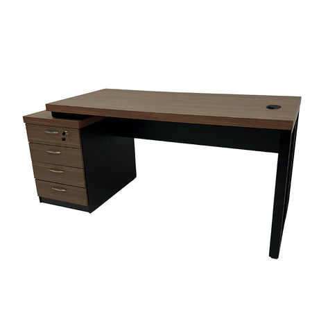 Mesa de Escritório 172cm Dinâmica Pé Metálico Com Gaveteiro Pedestal de 4 gavetas - SM Prime - 76AX172LX70P
