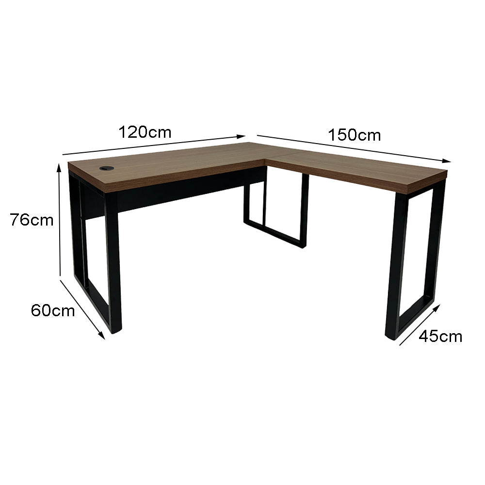 Mesa de Escritório em "L" Pé Metálico - Sm Prime - 76Ax120Lx150P