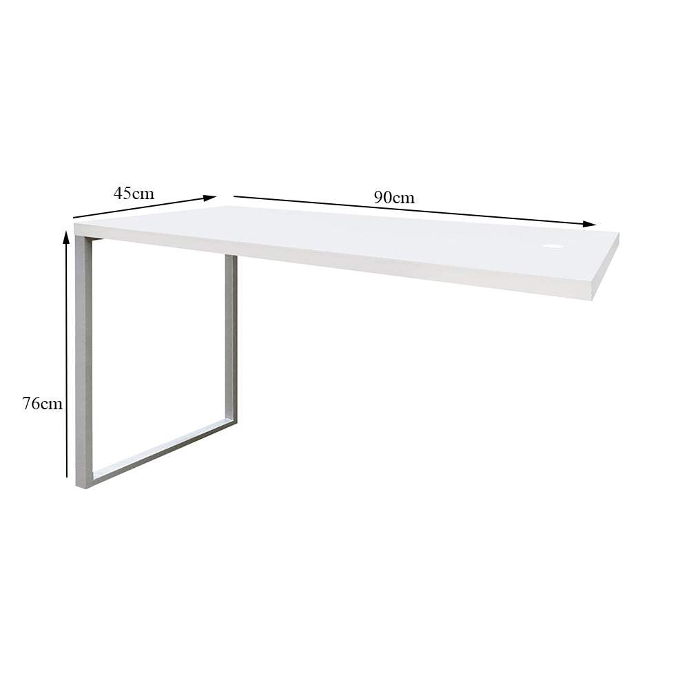 Mesa de Escritório Auxiliar Com Pé Metálico - SM Prime - 76Ax90Lx45P