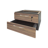 Mesa de Escritório 140cm Pé Metálico Com Gaveteiro de 2 Gavetas - SM Prime - 76Ax140Lx60P