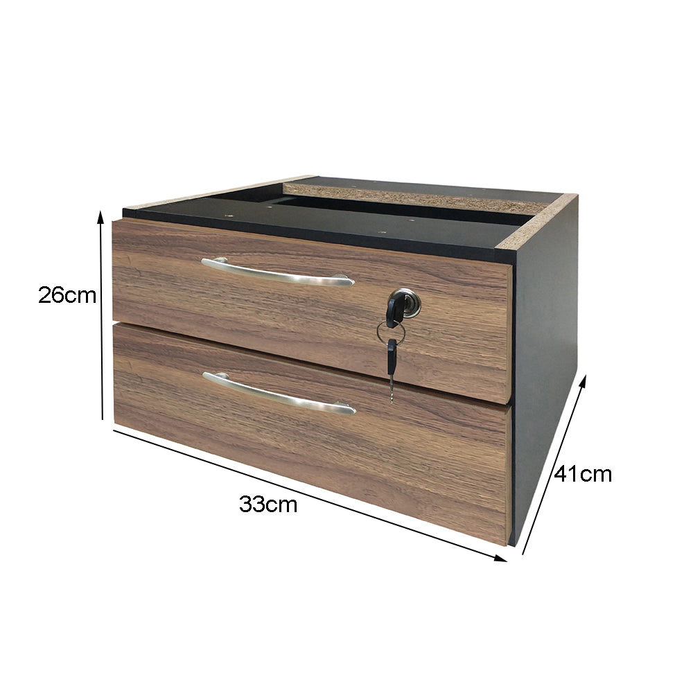 Mesa de Escritório 140cm Pé Metálico Com Gaveteiro de 2 Gavetas - SM Prime - 76Ax140Lx60P