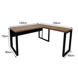 Mesa de Escritório em "L" Pé Metálico - Sm Prime - 76Ax120Lx150P