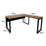 Mesa de Escritório em "L" Pé Metálico - Sm Prime - 76Ax150Lx160P