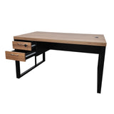 Mesa de Escritório 140cm Pé Metálico Com Gaveteiro de 2 Gavetas - SM Prime - 76Ax140Lx70P