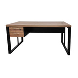 Mesa de Escritório 150cm Pé Metálico Com Gaveteiro de 2 Gavetas - SM Prime - 76Ax150Lx60P