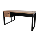 Mesa de Escritório 150cm Pé Metálico Com Gaveteiro de 2 Gavetas - SM Prime - 76Ax150Lx70P