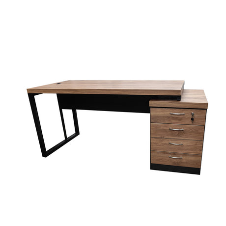 Mesa de Escritório Dinâmica Pé Metálico Com Gaveteiro Pedestal de 4 gavetas - SM Prime - 76AX172LX70P
