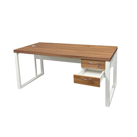 Mesa de Escritório 120cm Pé Metálico Com Gaveteiro de 2 Gavetas - SM Prime - 76Ax120Lx60P