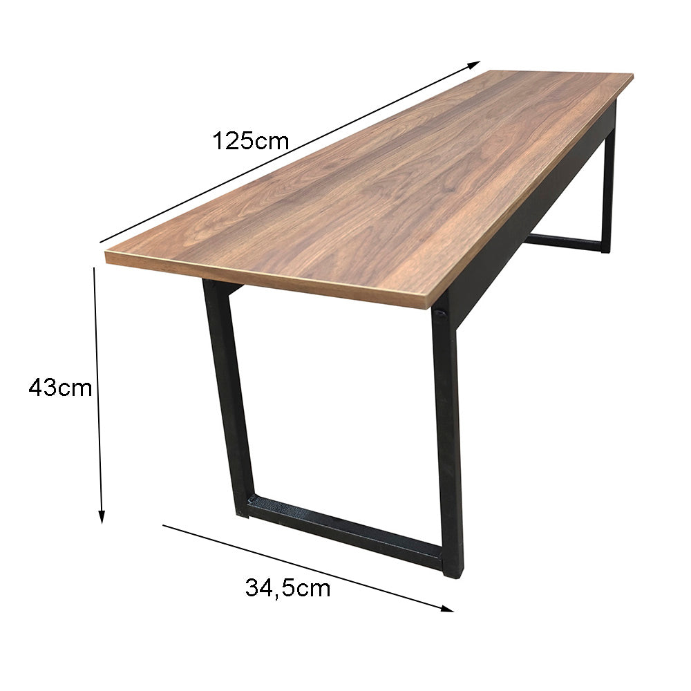 Mesa para Refeitório 4 Lugares c/2 Bancos 2 Lug. em MDF com Estrutura Metálica 135L x 72P