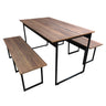 Mesa para Refeitório 6 Lugares c/2 Bancos 3 Lug. em MDF com Estrutura Metálica 180L x 72P