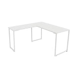 Mesa de Escritório em "L" Pé Metálico - Porto - 120Lx50Px74A / 130Lx34P
