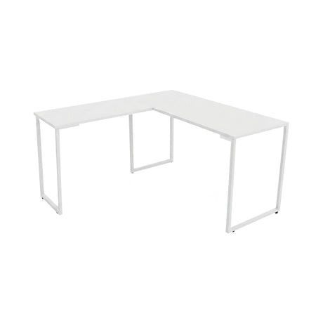 Mesa de Escritório em "L" Pé Metálico - Porto - 120Lx50Px74A / 130Lx34P