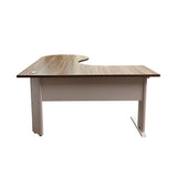 Mesa de escritório angular gerente com pé metálico direita - Euro Grécia - 74Ax150/200LX60/80P