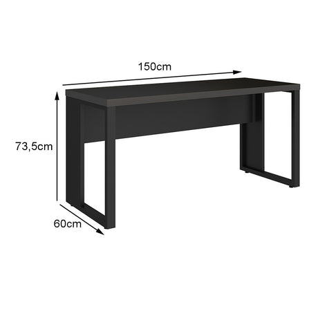 Mesa de Escritório 150cm com pé quadro - Euro Croácia - 73,5AX150LX60P