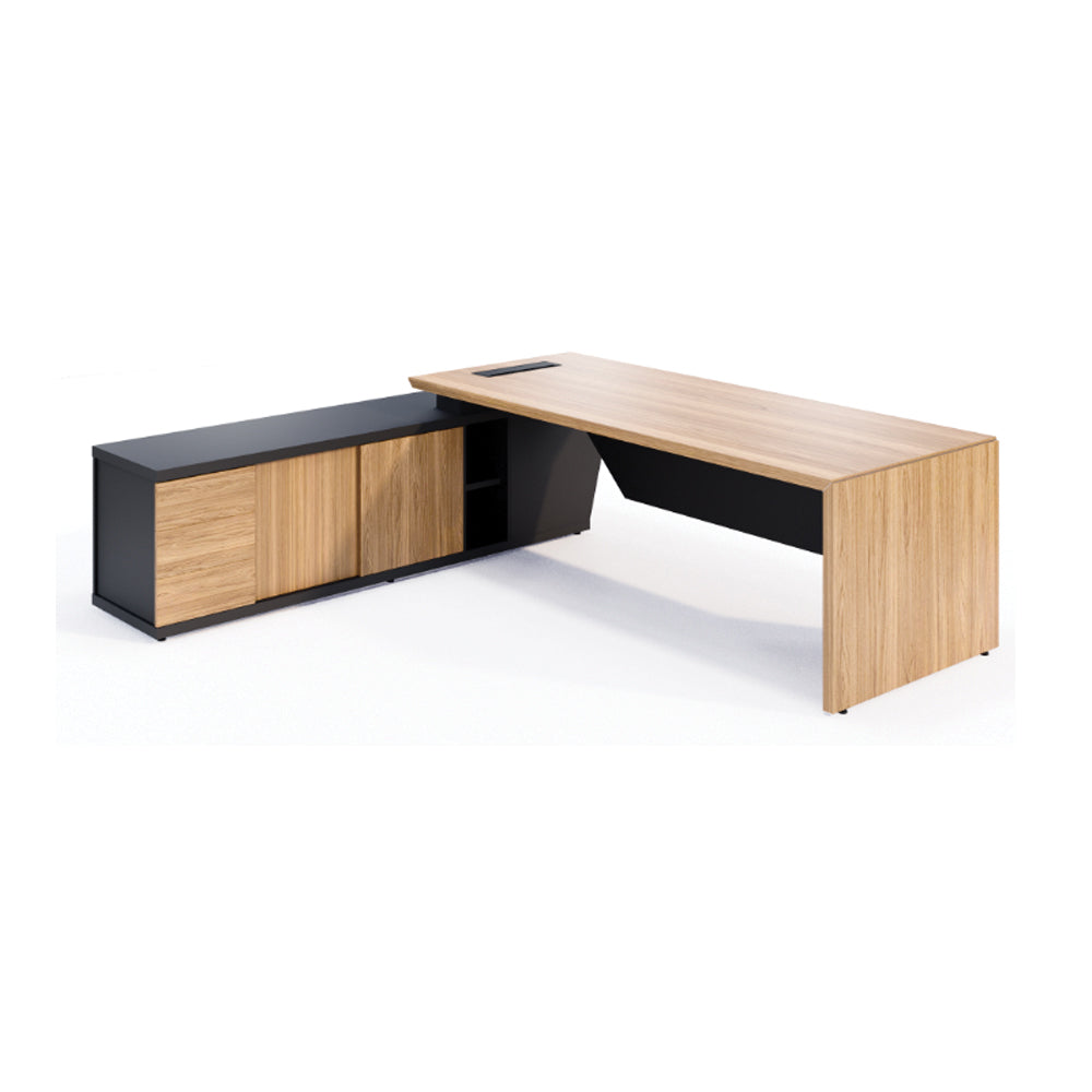 Mesa de escritório executiva Credenza com armário lateral esquerda - Euro Dom - 74AX200/226LX90P