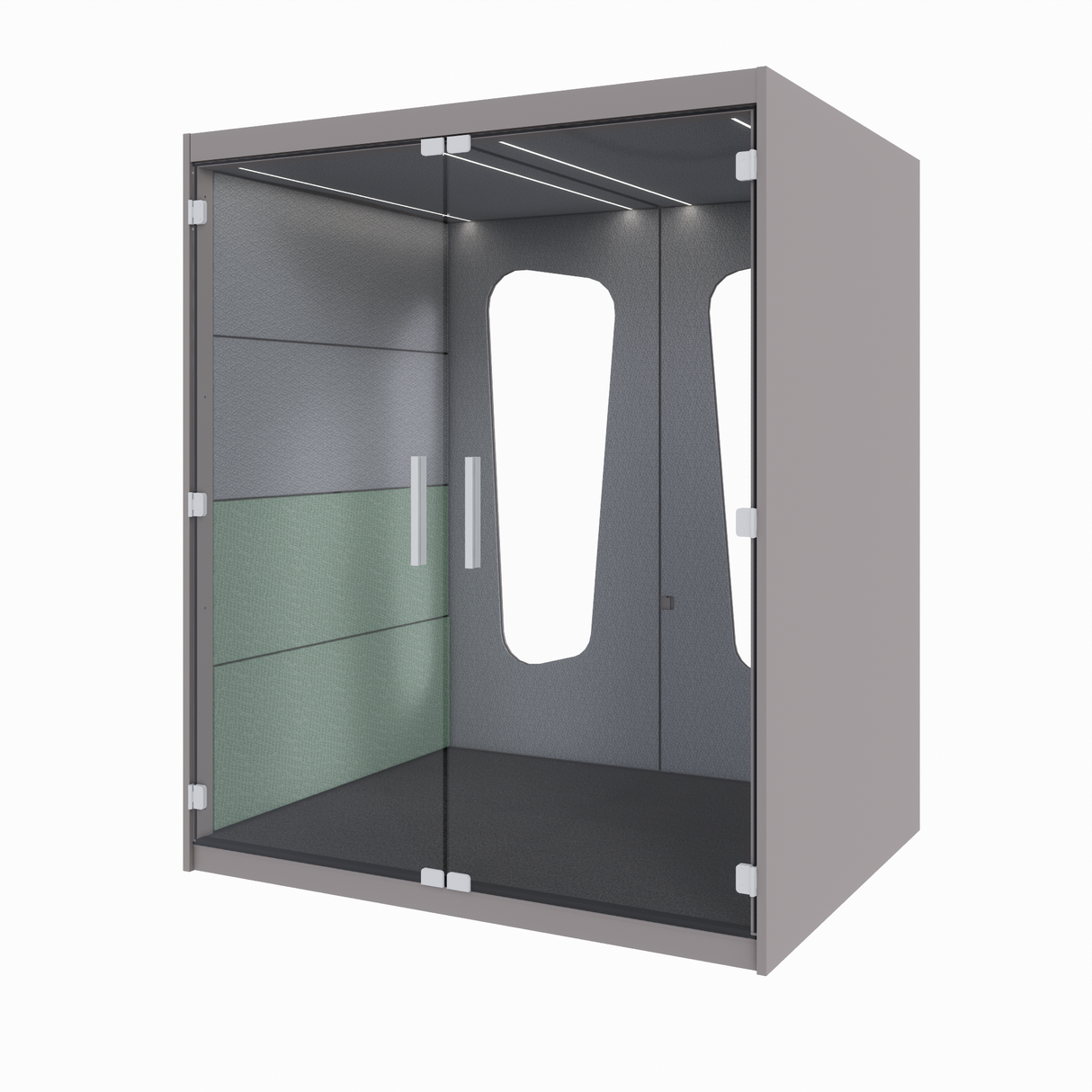 CABINE ACÚSTICA INICIAL 4 LUGARES COSTA C/ VIDRO 222L x 185L x 150P
