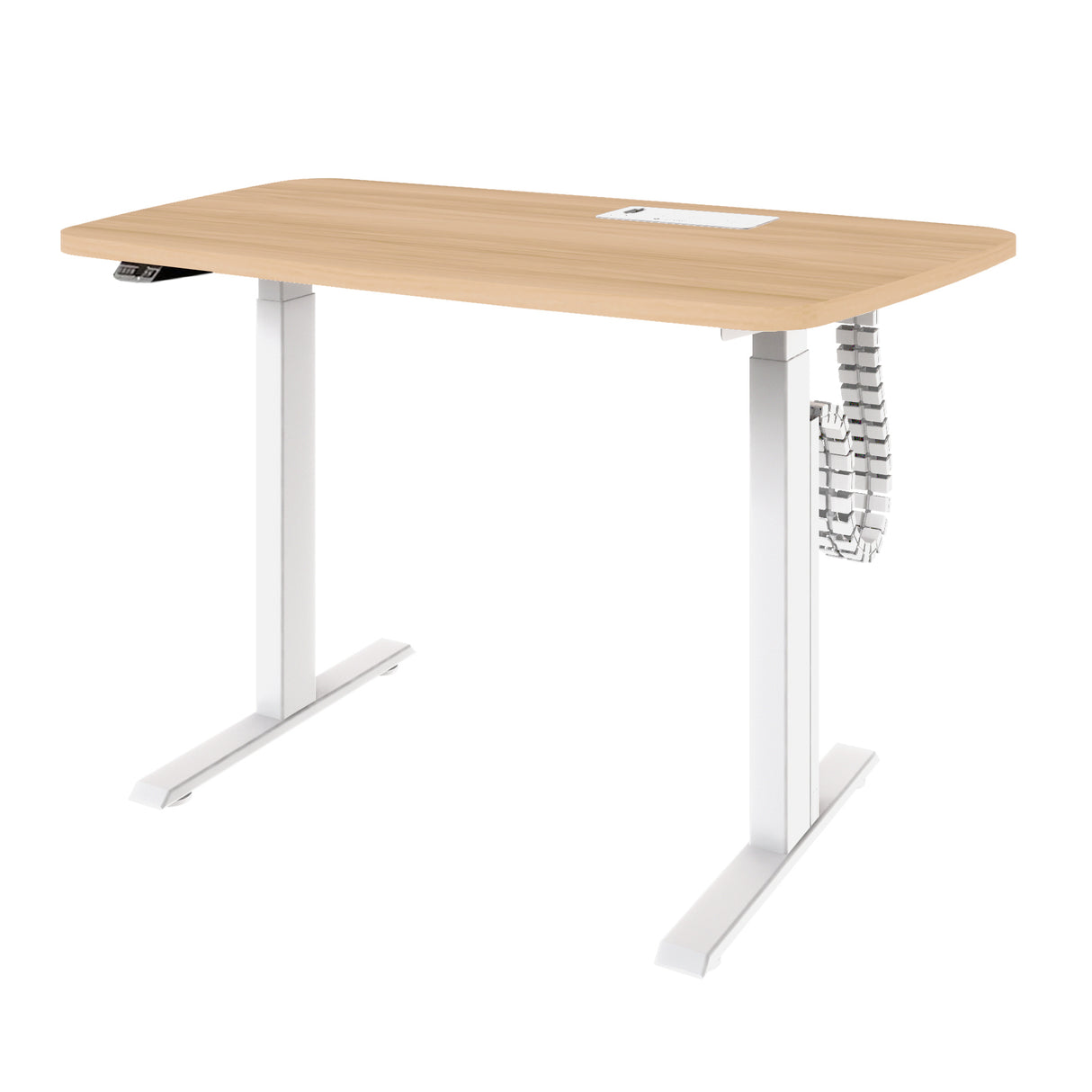 Mesa elétrica orgânica com caixa de tomadas direita 72 a 119A X 160L X 70P