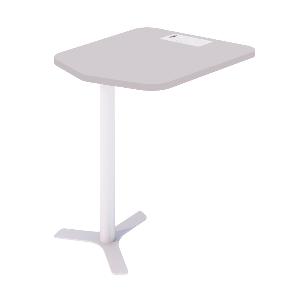MESA PARA CABINE DE 2 LUGARES COM PÉ BRANCO 74A x 69L x 78P